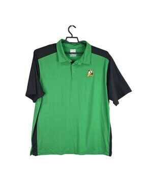 Mens Oregon Ducks Green & Black Polo Shirt Box Seat Clothing Polyester Blend 2XL
